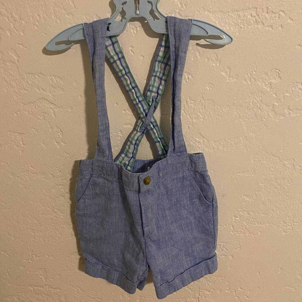 Janie and jack shorts with suspenders (6-12 Months)